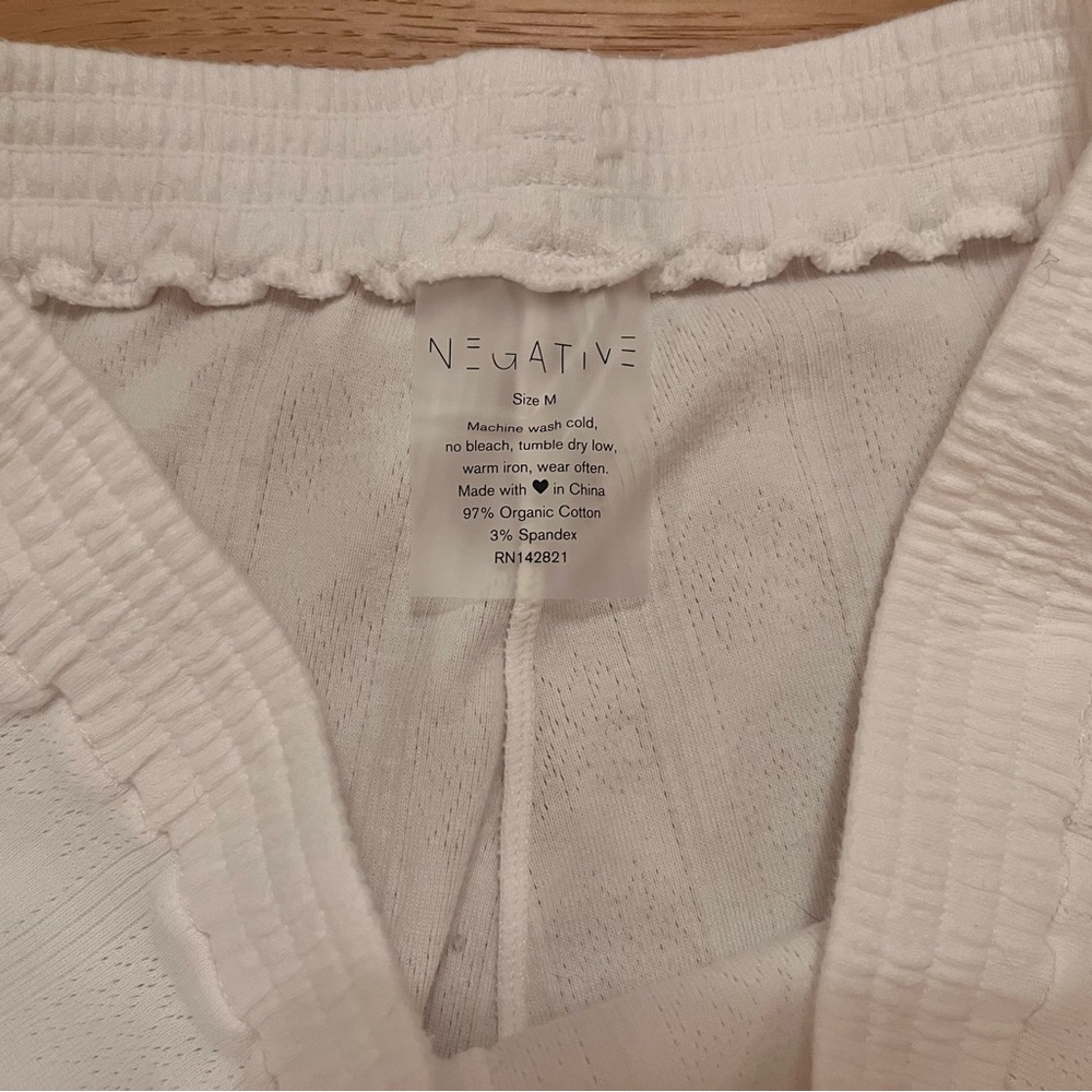 Negative Underwear organic pointelle flare pant, white, sz M - Picture 9 of 14